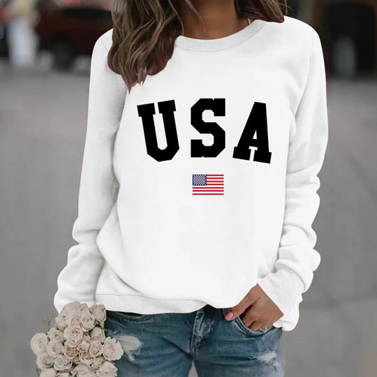 Damen Sweatshirt mit modernem USA-Statement und gemütlicher Passform EB
