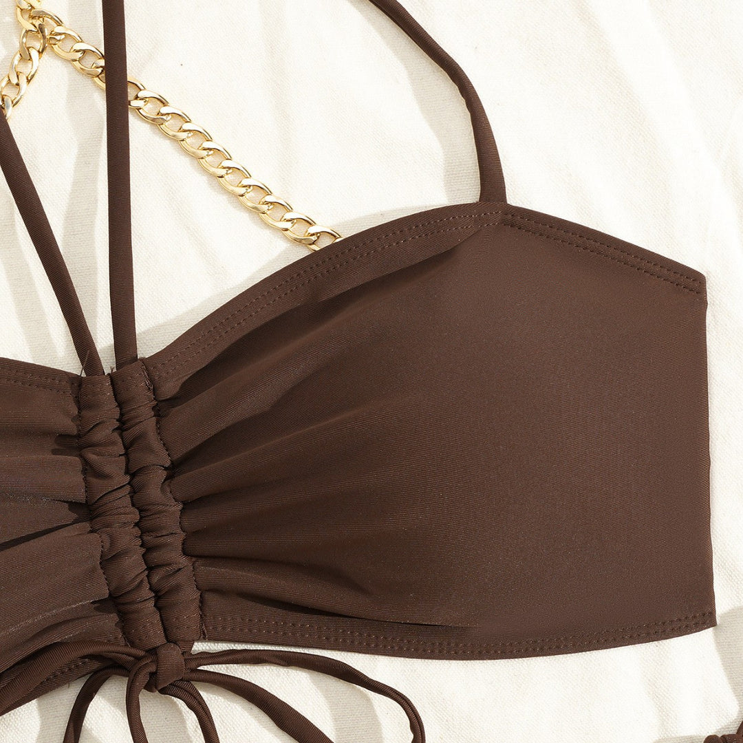 Damen Hochwertiger Bikiniset mit raffiniertem Ketten-Detail EB