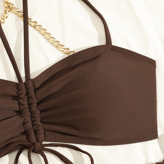 Damen Hochwertiger Bikiniset mit raffiniertem Ketten-Detail EB