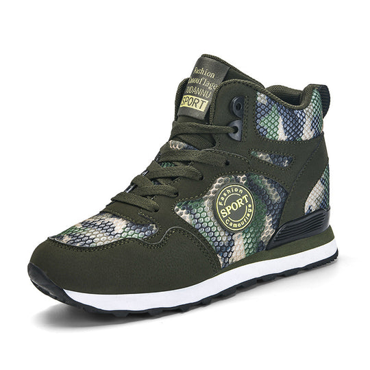 Damen Sportliche High-Top Sneakers mit camouflierter Oberflächenstruktur EB
