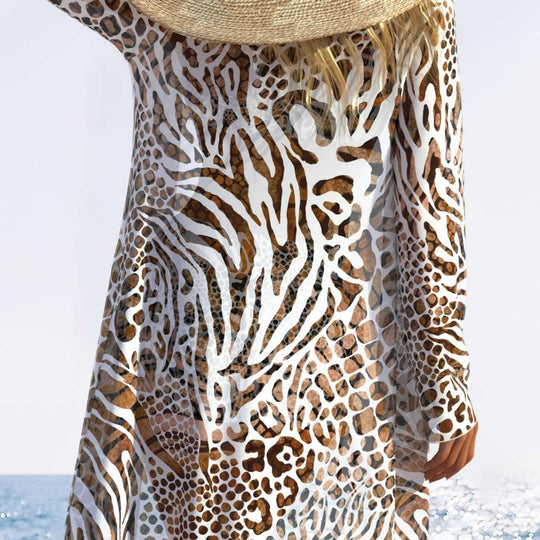 Damen Bikini-Set mit trendigem Animal-Print und stylishen Überwurf EB