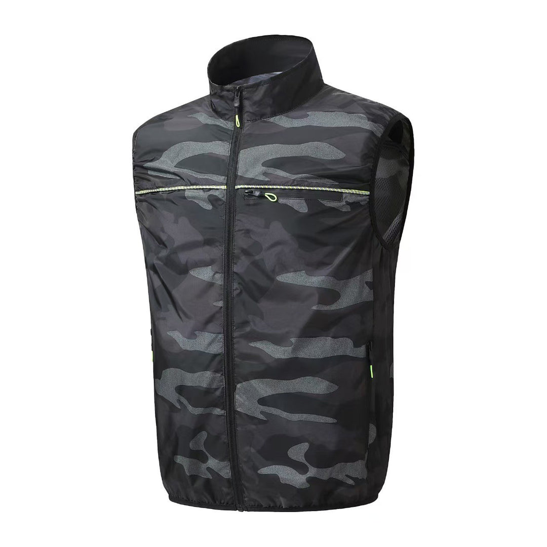 Unisex nan leichte winddichte Laufweste mit durchgehendem Reißverschluss und reflektierenden Details R&B