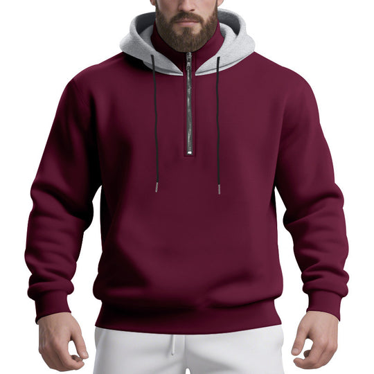 Herren sportlicher Kapuzenpullover mit halbem Reißverschluss und atmungsaktivem Stoff EB
