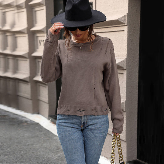 Damen lässiger Strickpullover EB