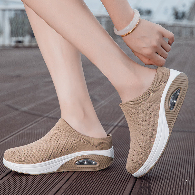 Damen Komfortable und atmungsaktive Clogs mit elastischem Obermaterial EB