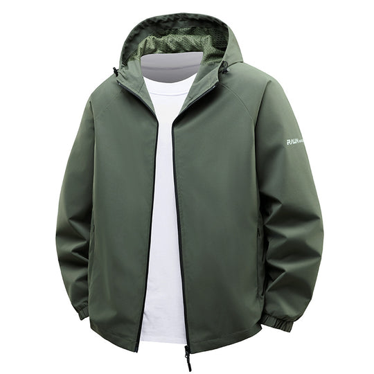 Herren  leichte wasserabweisende Kapuzen-Shell-Jacke mit atmungsaktivem Mesh-Futter EB
