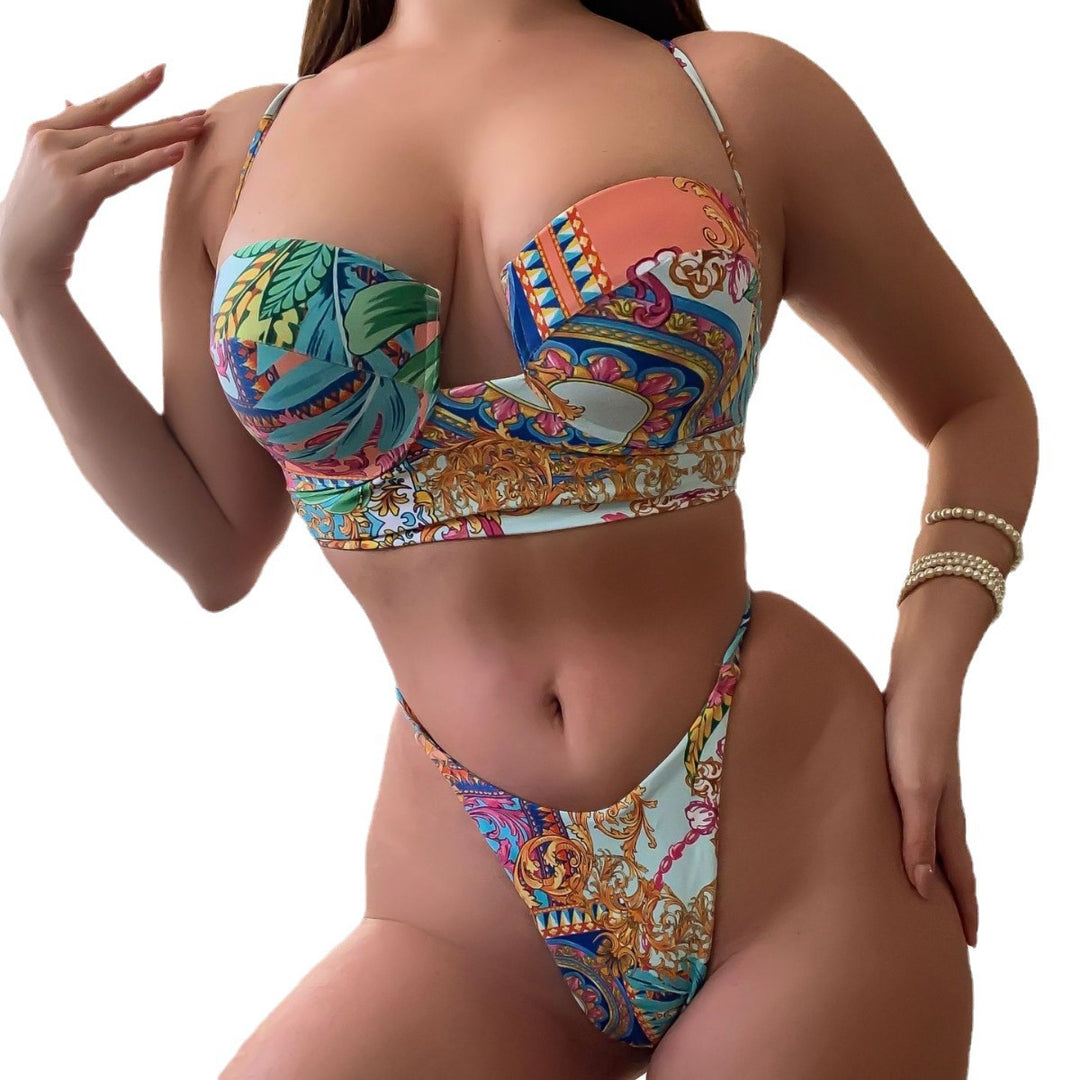 Damen Bügel-Bikini-Set mit floralen Akzenten EB