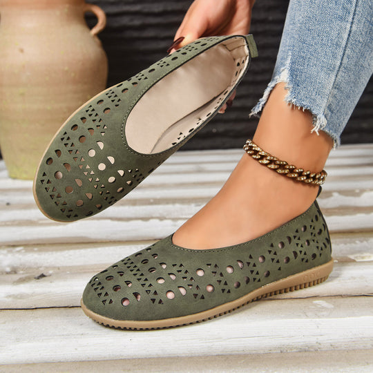 Damen Komfortable Ballerinas mit filigranem Schnitt EB