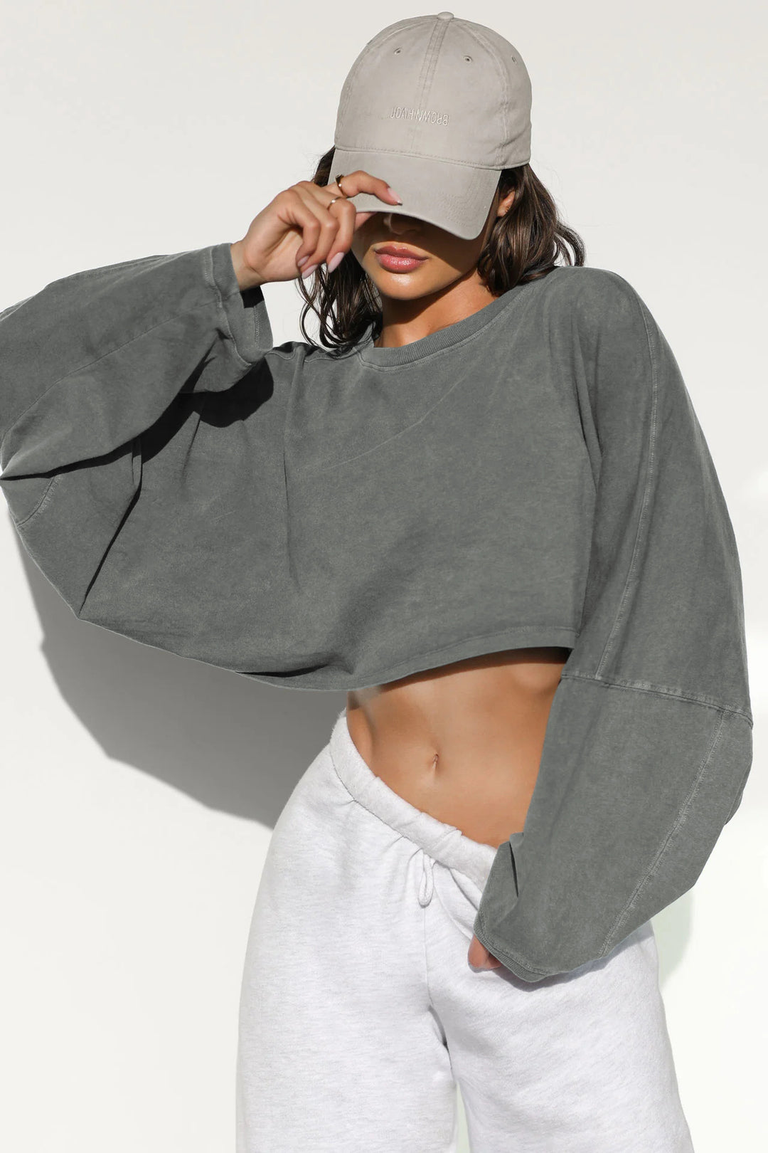 Damen lässiger Crop-Pullover EB