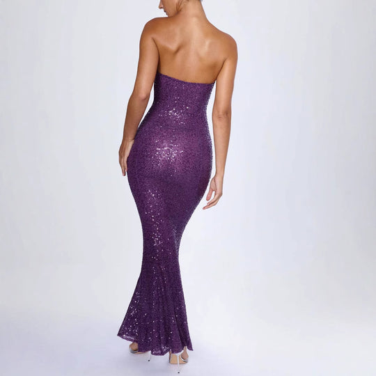 Damen Glamouröses Abendkleid mit figurbetontem Schnitt und schimmernden Pailletten EB