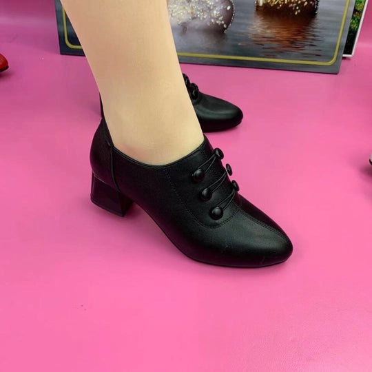 Damen elegante Schnürpumps mit bequemen Blockabsatz EB