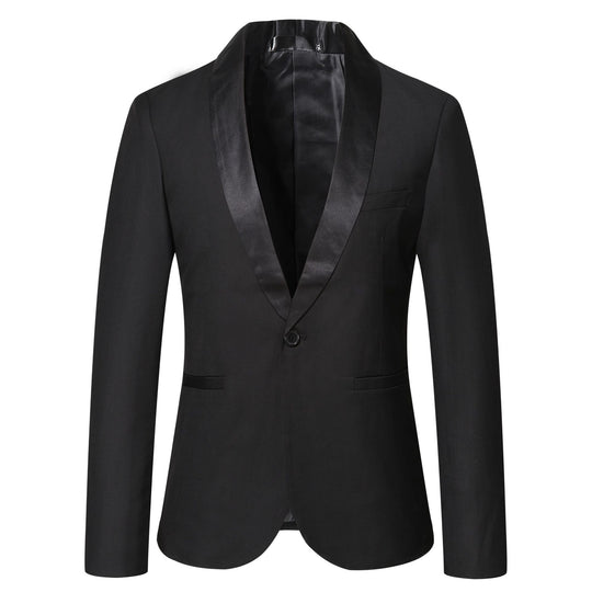 Herren eleganter Smoking-Blazer mit satinierter Reversbesatz EB