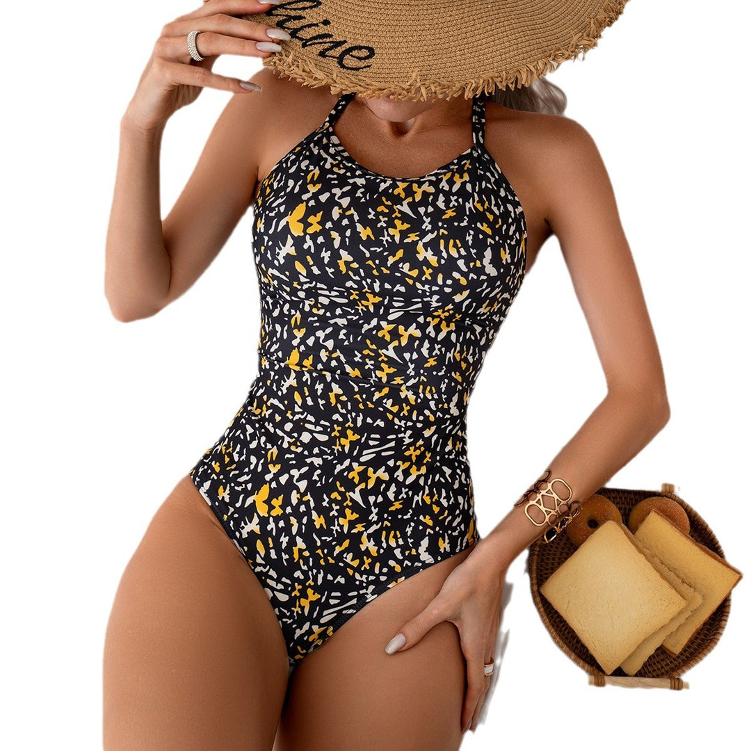 Damen Zweiteiler Bademode mit hohem Beinausschnitt und floralem Design EB