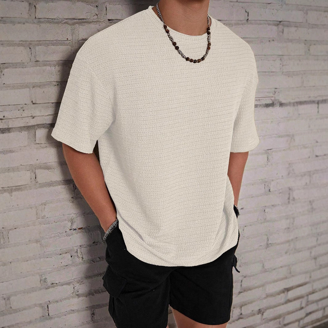 Herren lässiges Struktur-T-Shirt EB