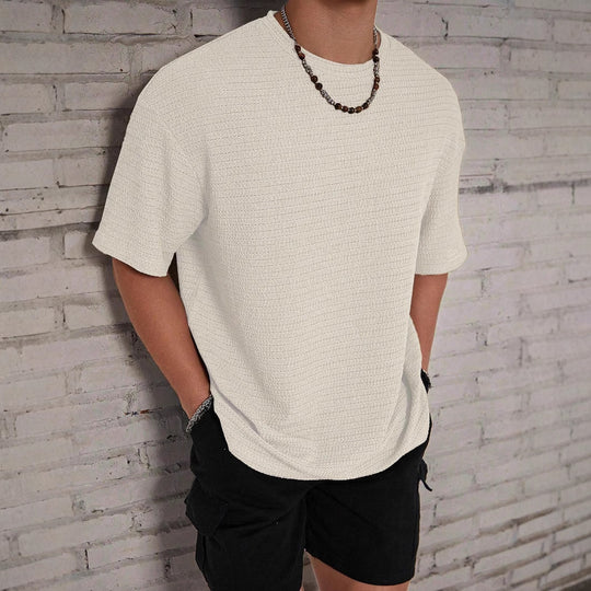 Herren lässiges Struktur-T-Shirt EB