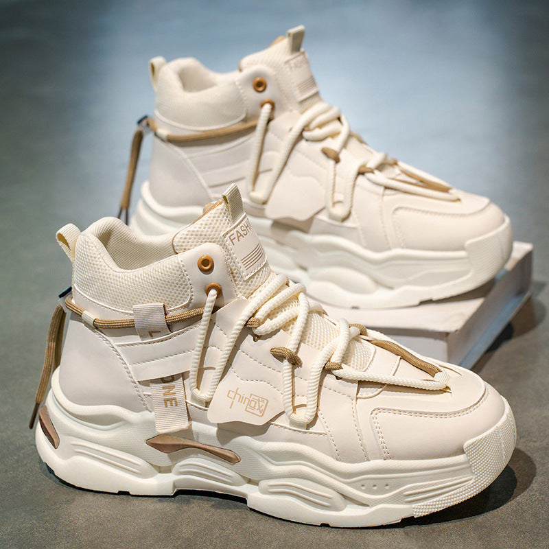 Damen Modische High-Top Sneakers mit robustem Design und atmungsaktiver Oberflächenstruktur EB