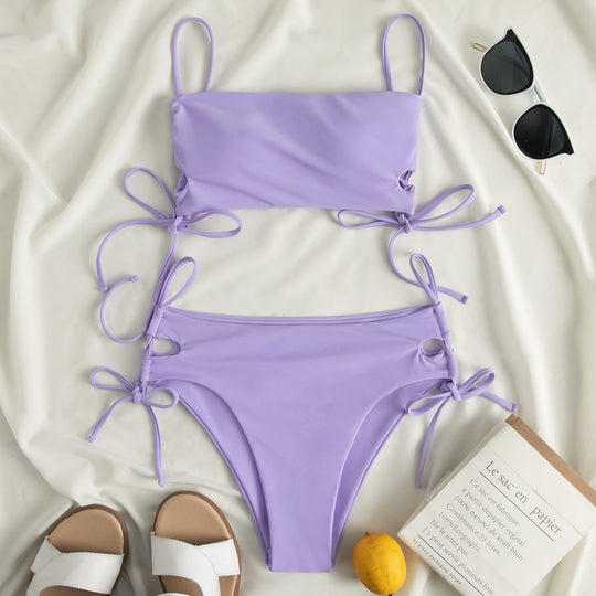 Damen Bandeau-Bikini mit raffinierten Bindebändern EB