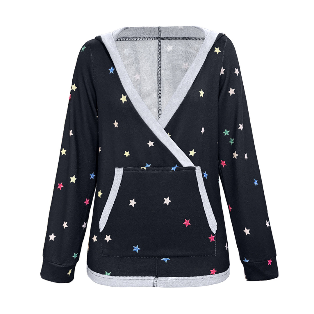 Damen Kapuzensweater mit farbenfrohem Sternemuster EB