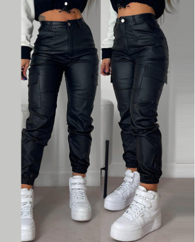 Damen Cargo-Hose mit elastischem Bund und praktischen seitlichen Taschen EB