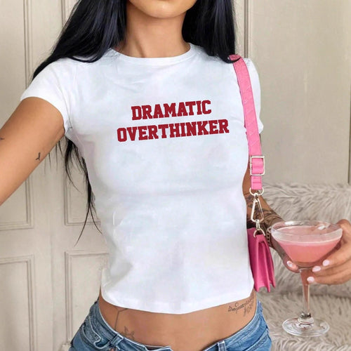 Damen T-Shirt mit kreativem Schriftzug und figurschmeichelndem Schnitt EB