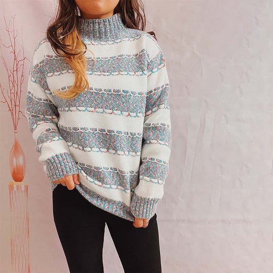 EB | Gestreifter Strickpullover im Modernen Stil