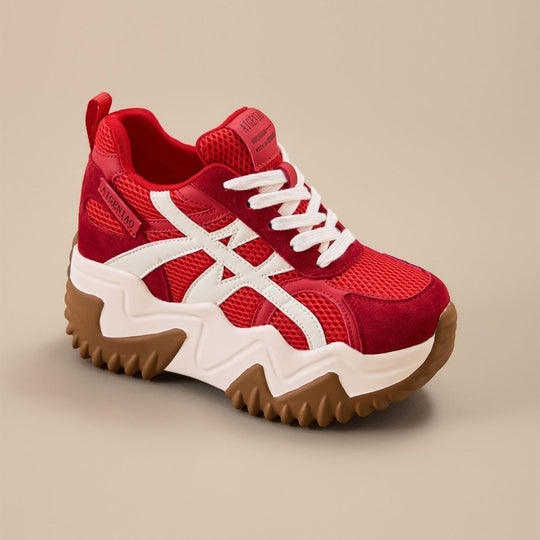 Damen Sportliche Chunky Sneakers mit ausgeprägter Profilsohle und atmungsaktivem Obermaterial EB