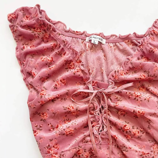 Damen Spitzenshirt mit Raffung und floralem Muster EB