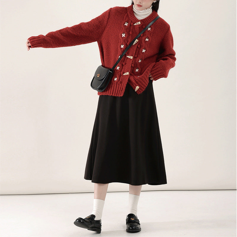 EB | Strick Strickjacke mit Blumenmuster