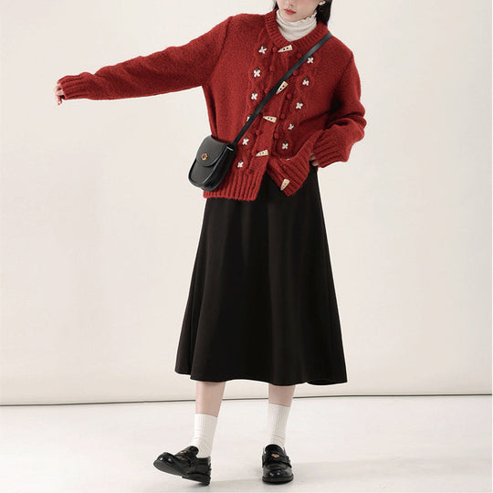 EB | Strick Strickjacke mit Blumenmuster