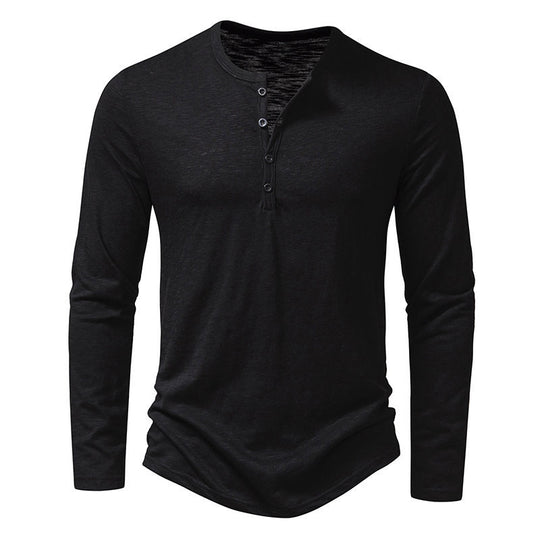 Herren Langarmshirt mit knopflosem V-Ausschnitt und atmungsaktivem Stoff EB