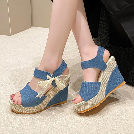 Damen Wedge-Sandalen mit modischem Riemchen und ergonomischer Sohle EB