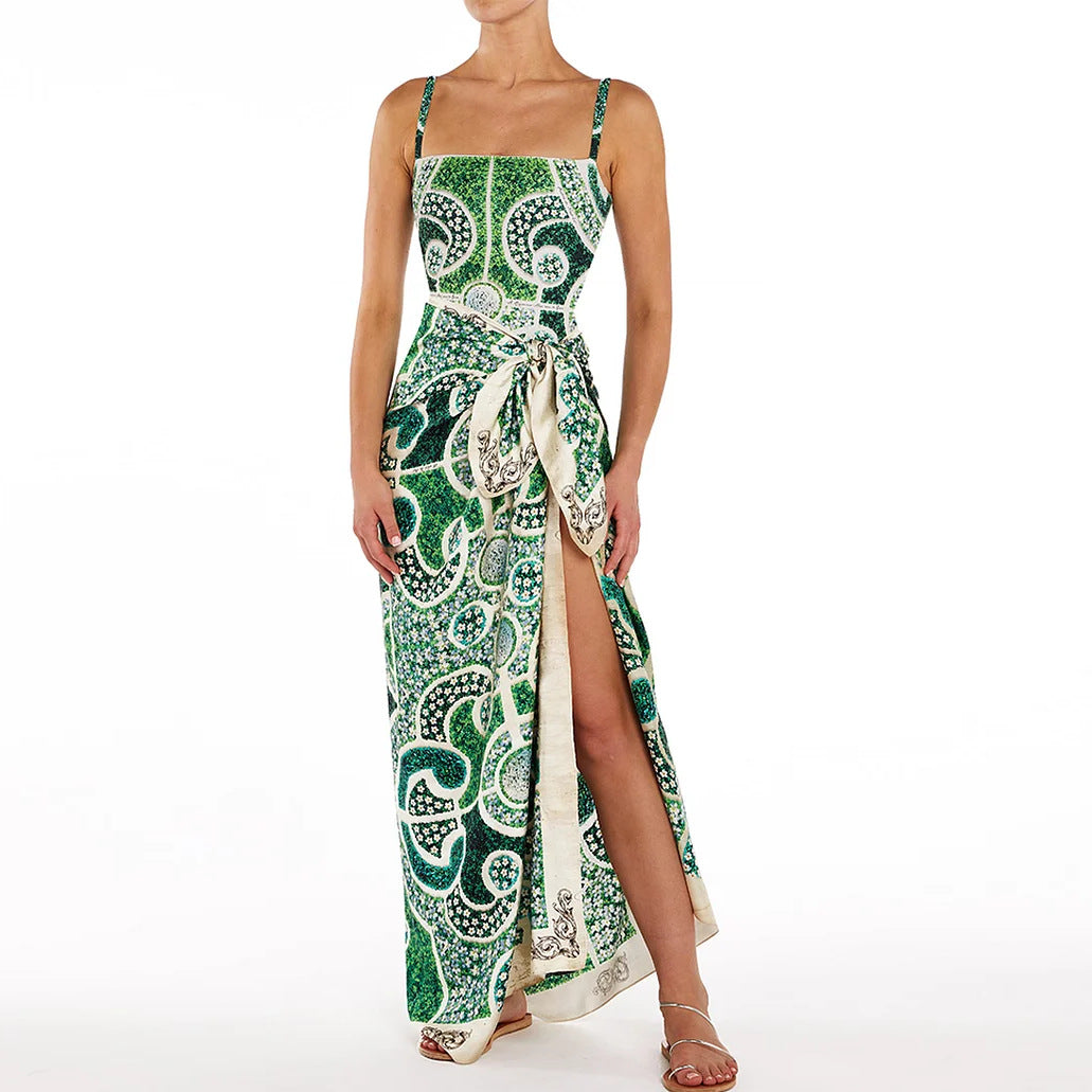Damen Einteiler Badeanzug mit kunstvollem Blumenmuster EB