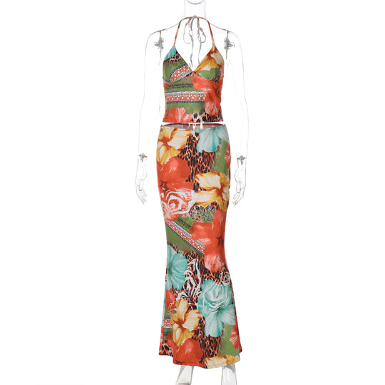 Damen Maxikleid mit aufregendem Blumen- und Tiermotiv EB