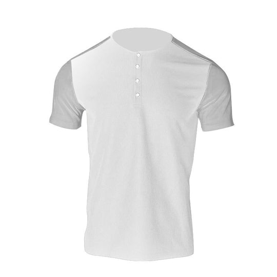 Herren nan kurzärmeliges Henleyshirt mit mittellanger Knopfleiste und Raglanärmeln EB