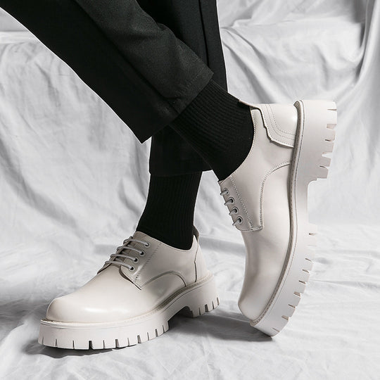 Damen modische Schnürschuhe mit robuster Plattformsohle und hochwertigem Leder EB