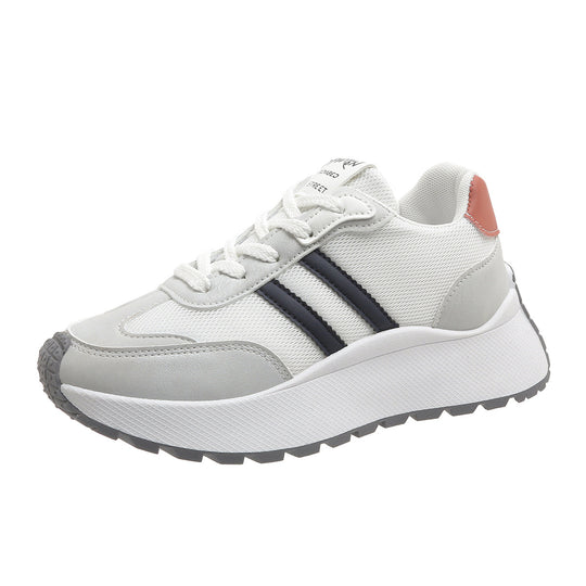 Damen Sportliche Plateausneaker mit atmungsaktiver Mesh-Oberfläche und ergonomischer Dämpfung EB