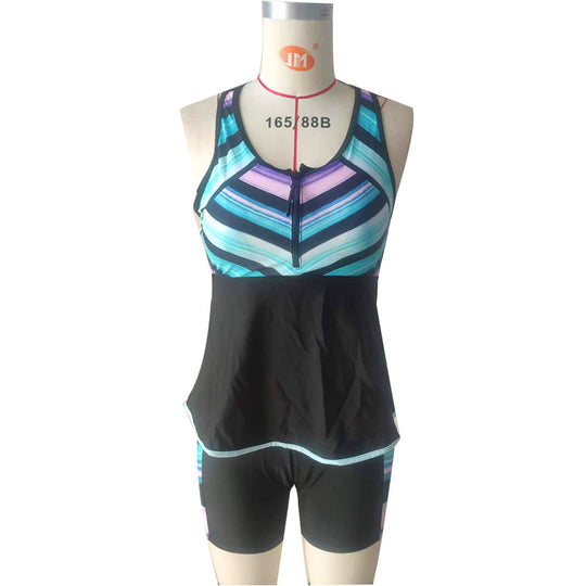 Damen Sportliches Tankini-Set mit stylischem Reißverschluss EB