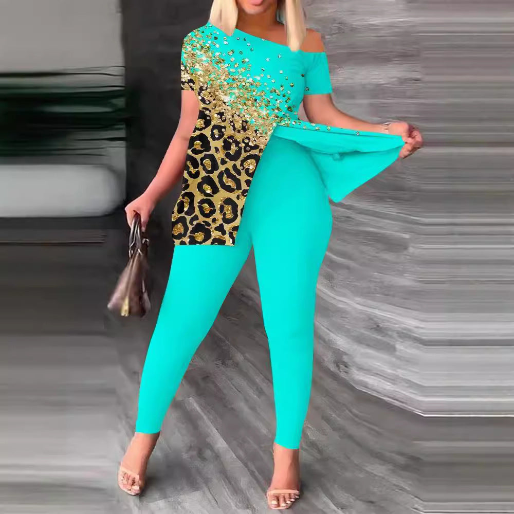 Damen Figurbetonter Jumpsuit mit Off-Shoulder Design und Glamourösen Akzenten EB