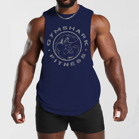 Herren nan ärmelloses Muskelshirt mit extra tiefen Armöffnungen und großem Logodruck EB