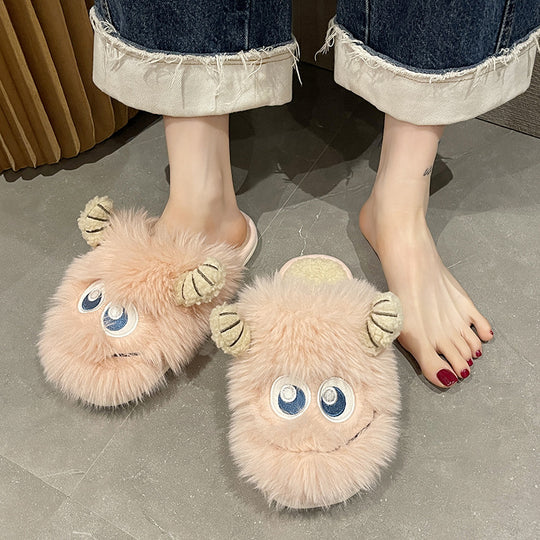 Damen Flauschige Hausschuhe mit tierischem Design EB
