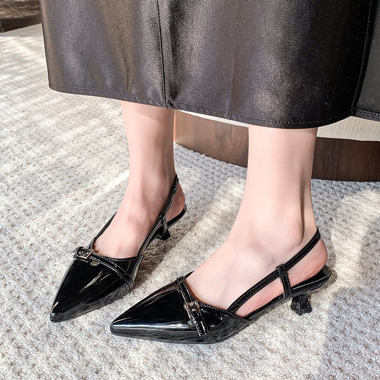 Damen elegante Slingback-Pumps mit spitz zulaufendem Design EB