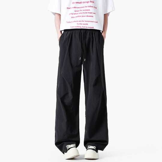 Unisex elegante Freizeithose mit hohem Bund und lockerer Passform EB