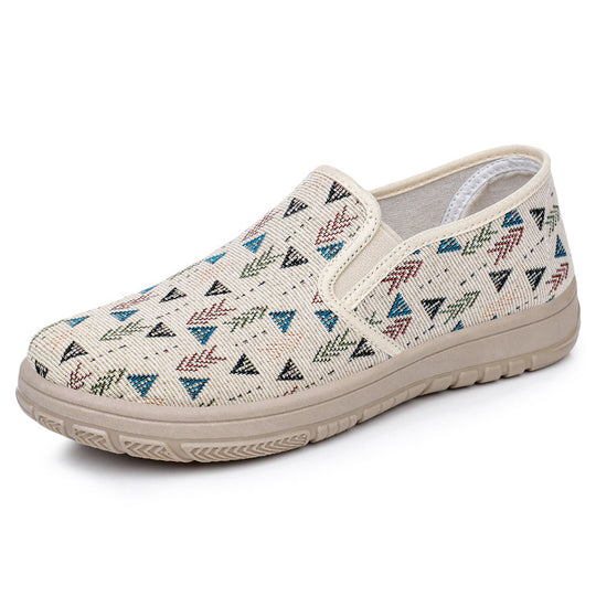 Damen Bequeme Slip-On Schuhe mit farbenfrohem Muster EB