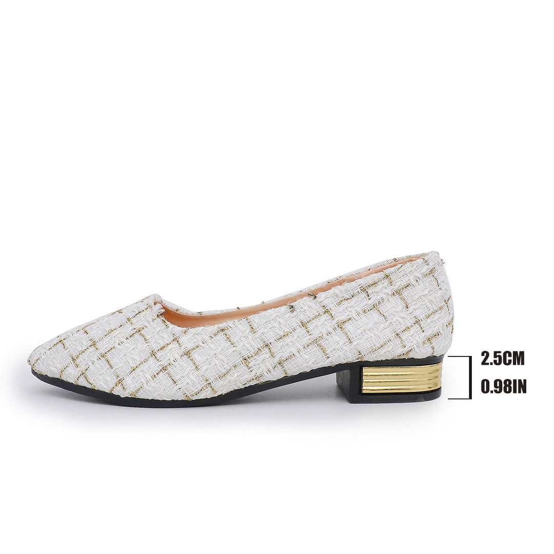 Damen Elegante Ballerinas mit extravaganten Goldakzenten EB