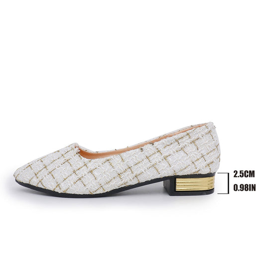 Damen Elegante Ballerinas mit extravaganten Goldakzenten EB