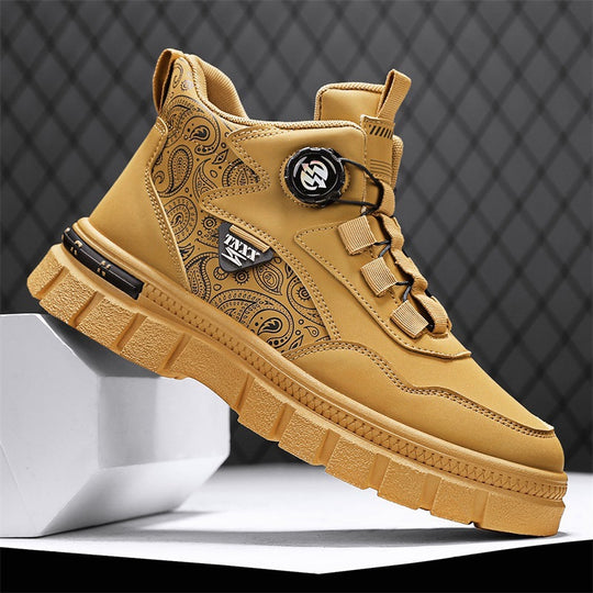 Damen Hochwertige High-Top Sneakers mit Paisleymuster und praktischen Schnellschnürsystem EB