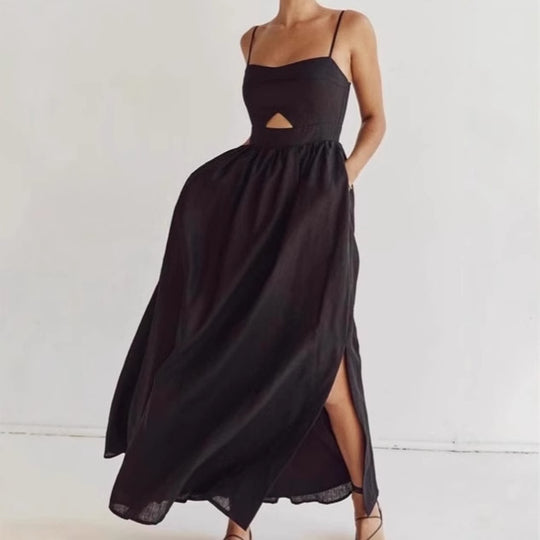 Damen Maxikleid mit raffiniertem Schnitt und praktischem Taschen-Design EB