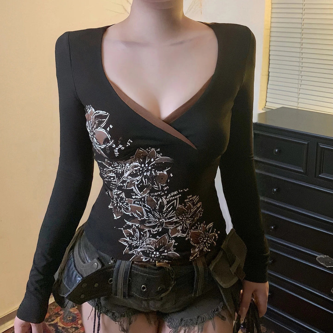 Damen-Top mit floralem Design und verstellbaren Trägern EB