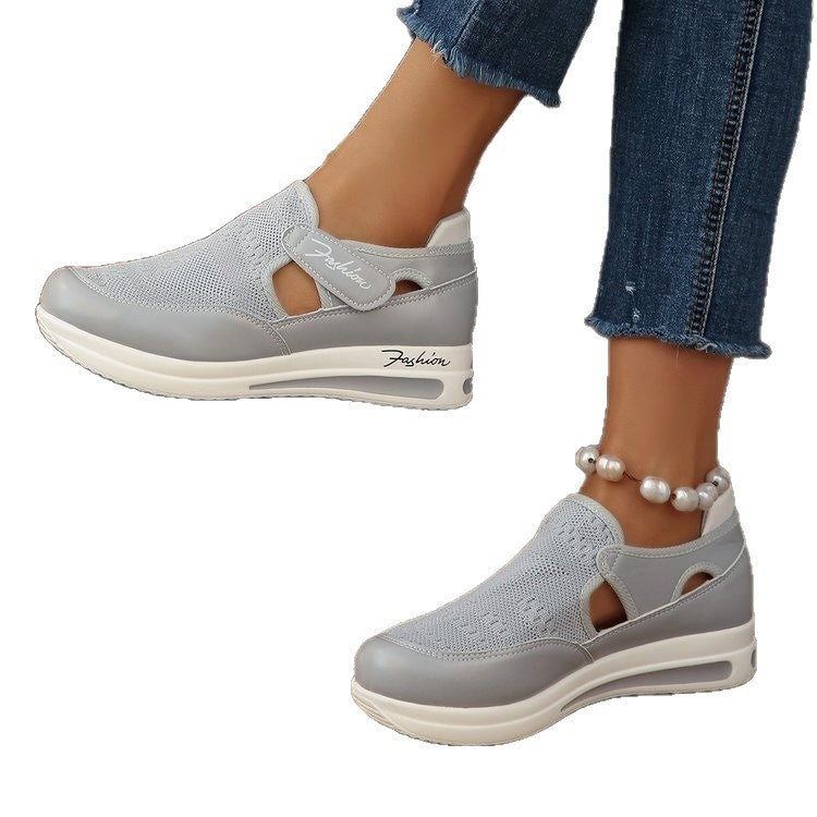 Damen atmungsaktive Slip-On Sneakers mit elastischem Obermaterial EB
