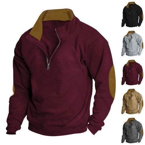 Herren Fleecejacke mit Stehkragen und modischem Reißverschluss EB